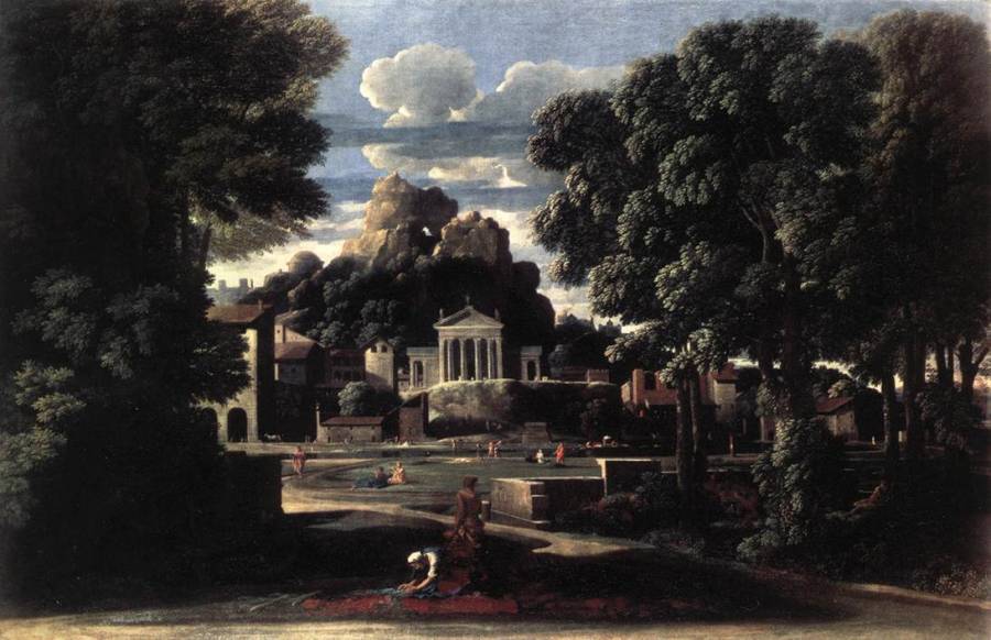Poussin Nicolas - Landscape with the Gathering of the Ashes of Phocion.jpg